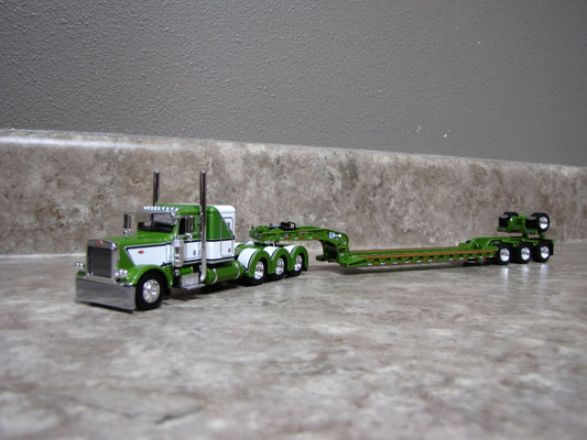 DCP #60-1973 Metallic Green Peterbilt 389 W Lowboy Trailer
