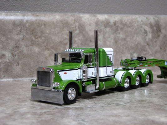 DCP #60-1973 Metallic Green Peterbilt 389 W Lowboy Trailer