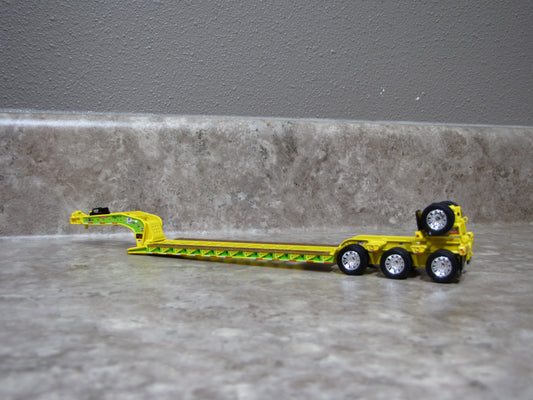 TRL1974 Yellow Green Fontaine Magnitude Lowboy Trailer w Flip Axle