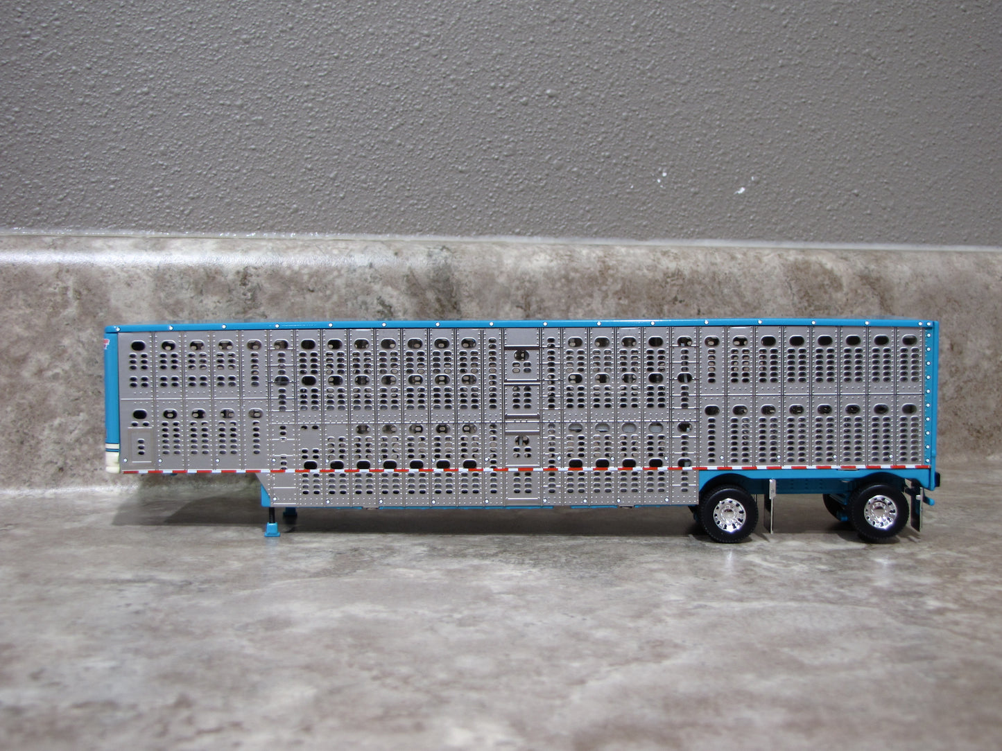 TRL 1788 Turquoise Cream Wilson Spread-Axle Livestock Trailer