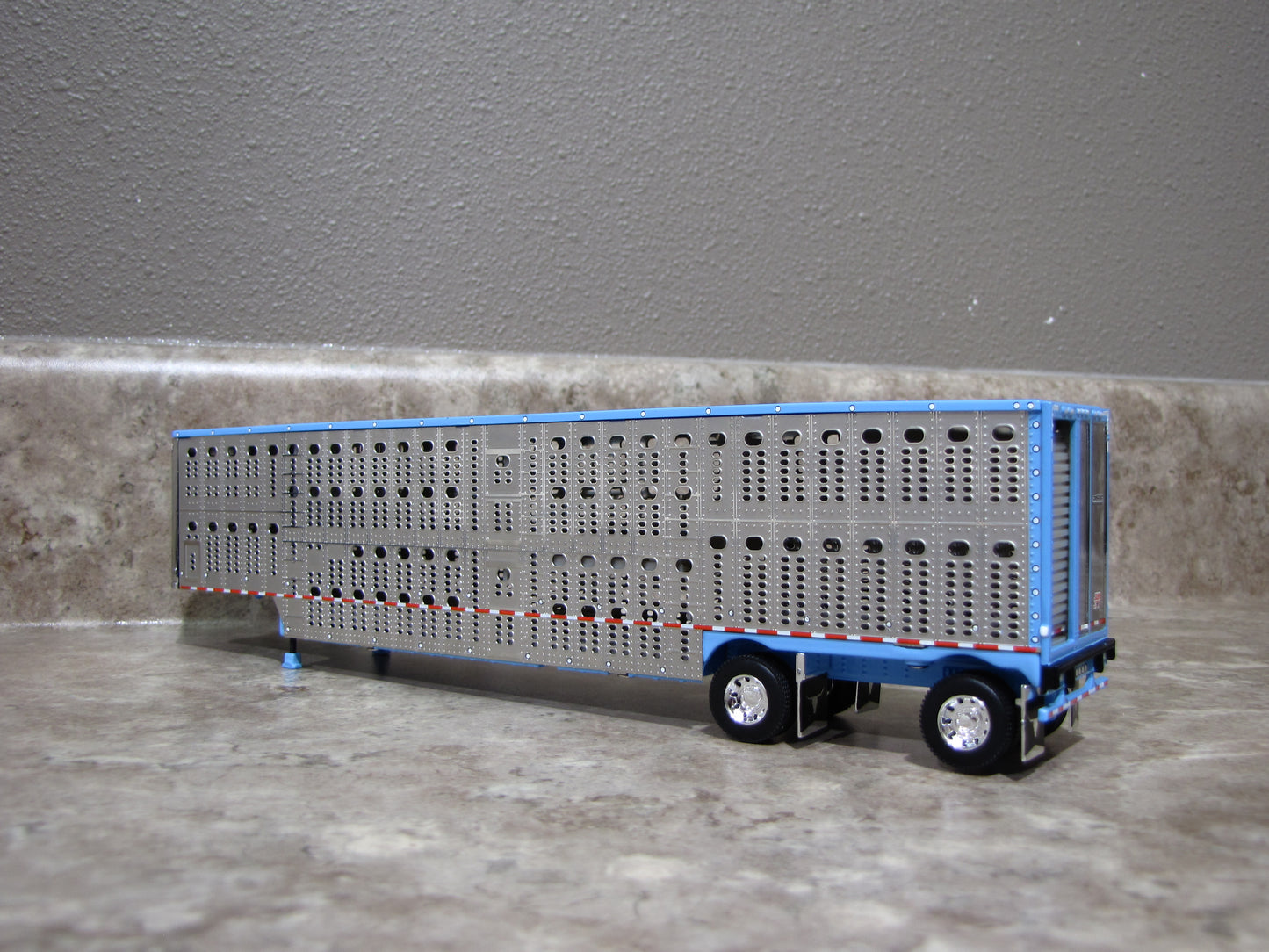 TRL 1787 Baby Blue Wilson Spread-Axle Livestock Trailer