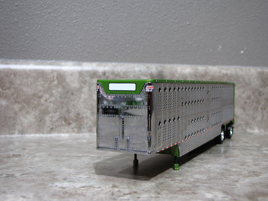 TRL 1836 Metallic Green Wilson Spread-Axle Livestock Trailer