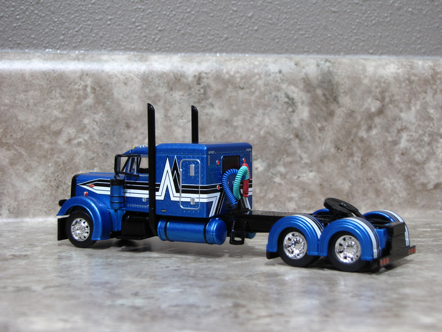 CAB 1730 Blue Black White 379 Peterbilt Semi Truck