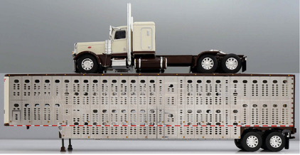 60-2241 Brown/Cream Peterbilt w/ Wilson Livestock Trailer – JW Toy