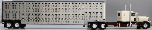 #60-2241 Brown/Cream Peterbilt w/ Wilson Livestock Trailer