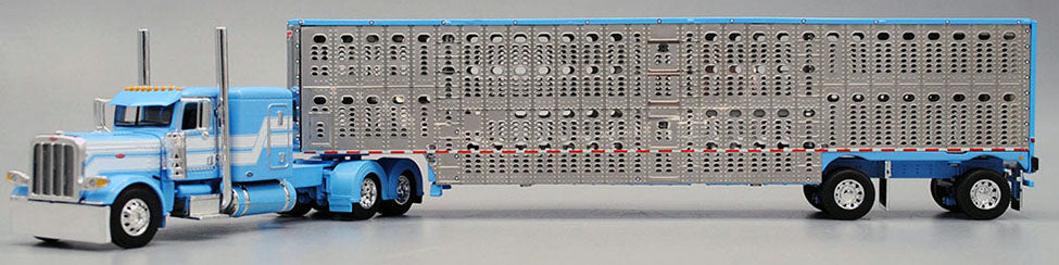 RETIRED #60-0518 Baby Blue Peterbilt Livestock Set