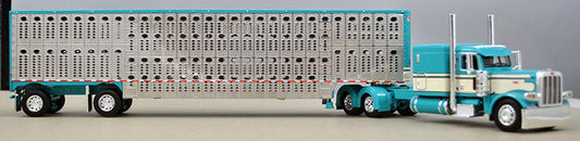 RETIRED #60-0937 Peterbilt Turquoise & Cream Wilson Livestock Set