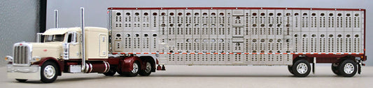 RETIRED #60-0938 Garnet Red & Cream Peterbilt Livestock Set