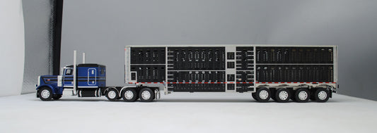 RETIRED #60-1101 Peterbilt Blue Black Wilson Livestock Set