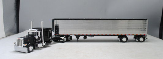 #60-1323 1/64 Black Peterbilt 389 w/Chrome Utility 53' Spread-Axle Carrier Reefer (Black)