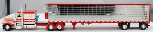 #60-1534 Red Cream Peterbilt 389 w/ Chrome side Utility Reefer