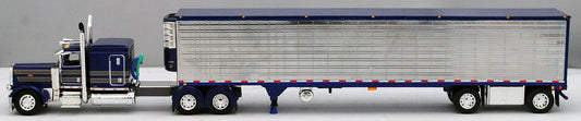 #60-1536 Blue Gray Peterbilt 389 w/ Chrome side Utility Reefer