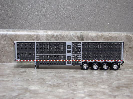 TRL 1334 Gunmetal Gray Wilson Quad Axle Livestock Trailer