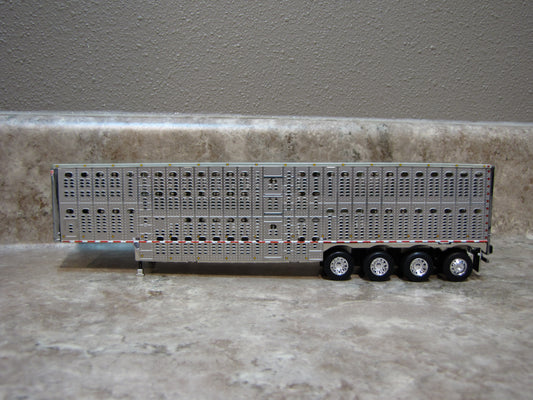TRL 1053 Silver Wilson Quad Axle Livestock Trailer