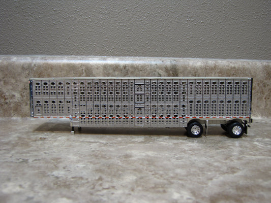TRL 1105 Silver Sided White Lights Wilson Spread-Axle Livestock Trailer