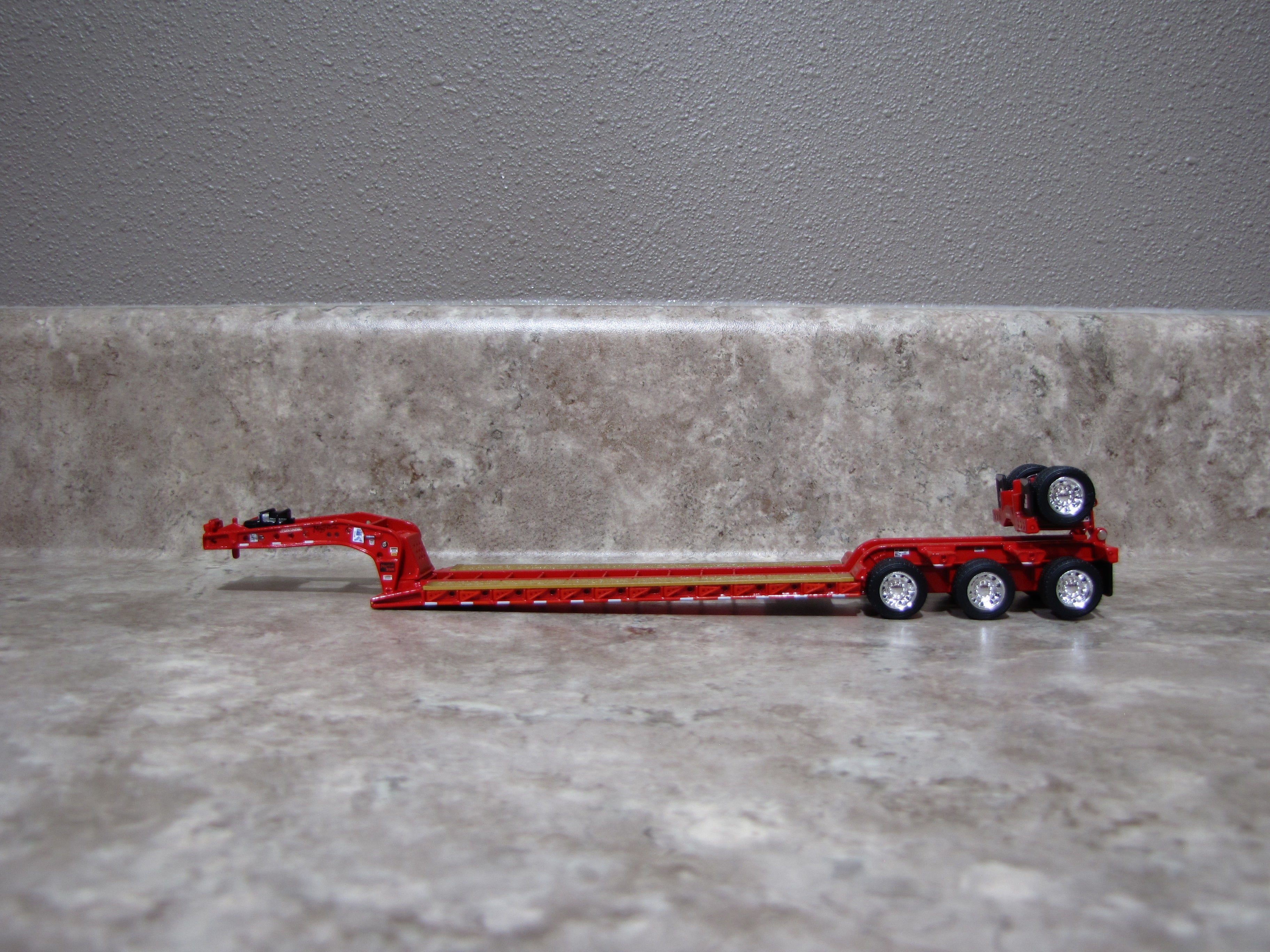 TRL 1496 Red Fontaine Magnitude Lowboy Trailer w Flip Axle – JW Toy Trucks