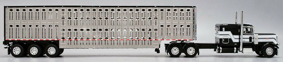RETIRED #60-0520 Black & White 389 Peterbilt Livestock Set