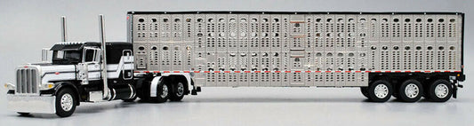 RETIRED #60-0520 Black & White 389 Peterbilt Livestock Set